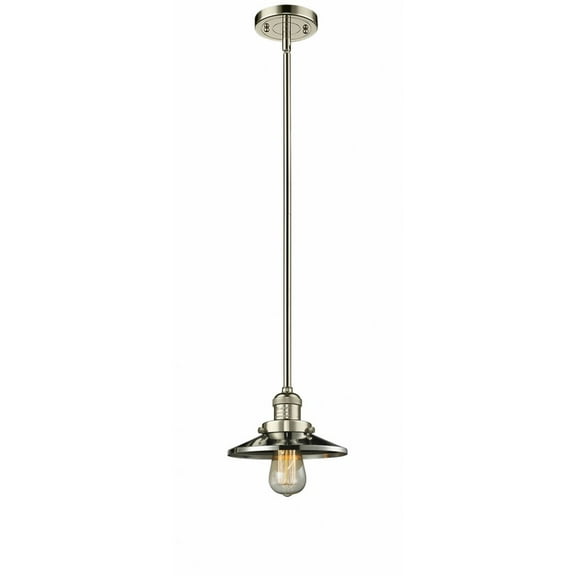 Innovations Lighting Franklin Restoration Railroad - 1 Light 8" Stem Hung Mini Pendant Polished Nickel