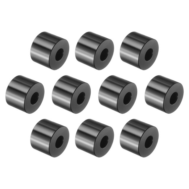 Uxcell 10 Pcs Espaciador de aluminio, 3/8" Bore x 1" OD x 3/4" Longitud Espaciador redondo negro sin rosca Bushing acabado plano Espaciadores de metal