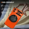 thumbnail image 4 of For iPhone 12 Case with Ring Stand,2-Layer Full Body Heavy Duty Shockproof Rugged,Non-Slip Protective Phone Case for iPhone 12,360°Rotatable Ring Holder Magnetic Kickstand,Orange, 4 of 11