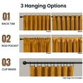 thumbnail image 6 of SUSIELADY Velvet Blackout Curtains 96 Inches, 2 Panels, Thermal Insulated Luxury Soft Window Drapes for Bedroom & Living Room, Rod Pocket and Back Tab, 52W x 96L Inches, Mustard Yellow, 6 of 8