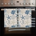 thumbnail image 2 of Blue Beige Coastal Kitchen Towels Set of 3, Water Absorbent Dish Towel, Summer Beach Starfish Coral Nautical Rustic Decorative Hand Towels - Quick Drying Cloth for Cooking Baking, 18x28 Inch, 2 of 8