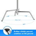 thumbnail image 2 of EMART Light C Stand 10ft/300cm Photography on Turtle Base with Boom Arm, Light C Stand with 4.2ft/128cm Holding Arm Adjustable Heavy Duty , 2 Pieces Grip Head for Reflector, Moonlight, Softbox, 2 of 7