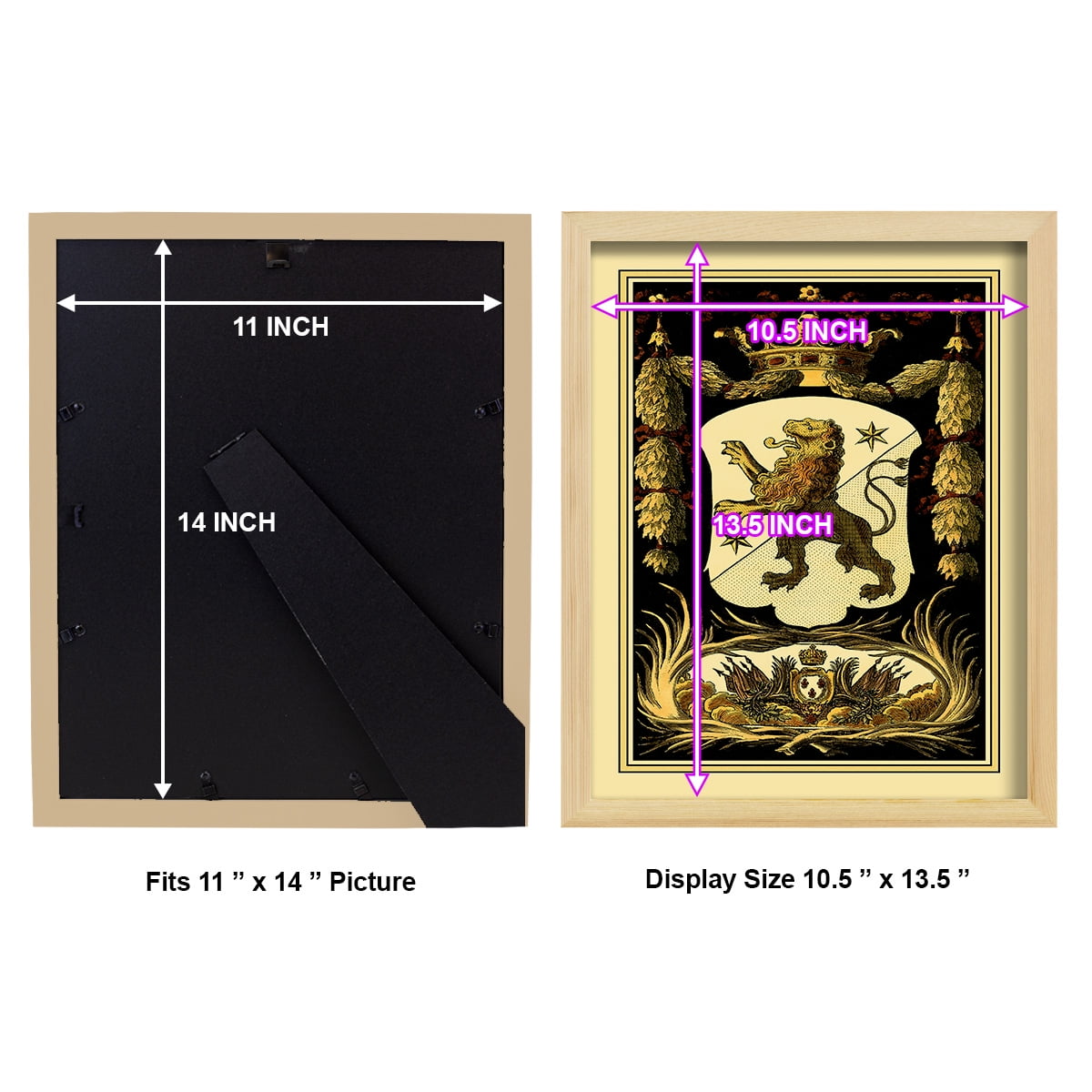 Family Crest III -Framed Print w/glass-Natural Wood