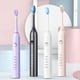 thumbnail image 1 of Cepillo de dientes eléctrico recargable para adultos - 5 modos, cerdas suaves, carga USB, impermeable IP65, 8 cabezales de cepillo, blanco/morado/rosa, 1 of 7