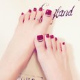 thumbnail image 7 of UDIYO 24Pcs Women DIY Foot Decor Wine Red Toenail Sticker Fake Nail Tip Art Decoration, 7 of 7