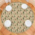 thumbnail image 2 of Beige Bigfoot and Forest Pattern Round Fitted Tablecloth with Elastic Edge,Dining Table Cover Waterproof,Outdoor Round Tablecloth for Camping,Dining,Indoor and Outdoor, 2 of 7