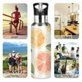 thumbnail image 7 of Yayeee 20oz Double Wall Stainless Steel Water Bottle with Flip Straw, Watercolor Orange, 7 of 7