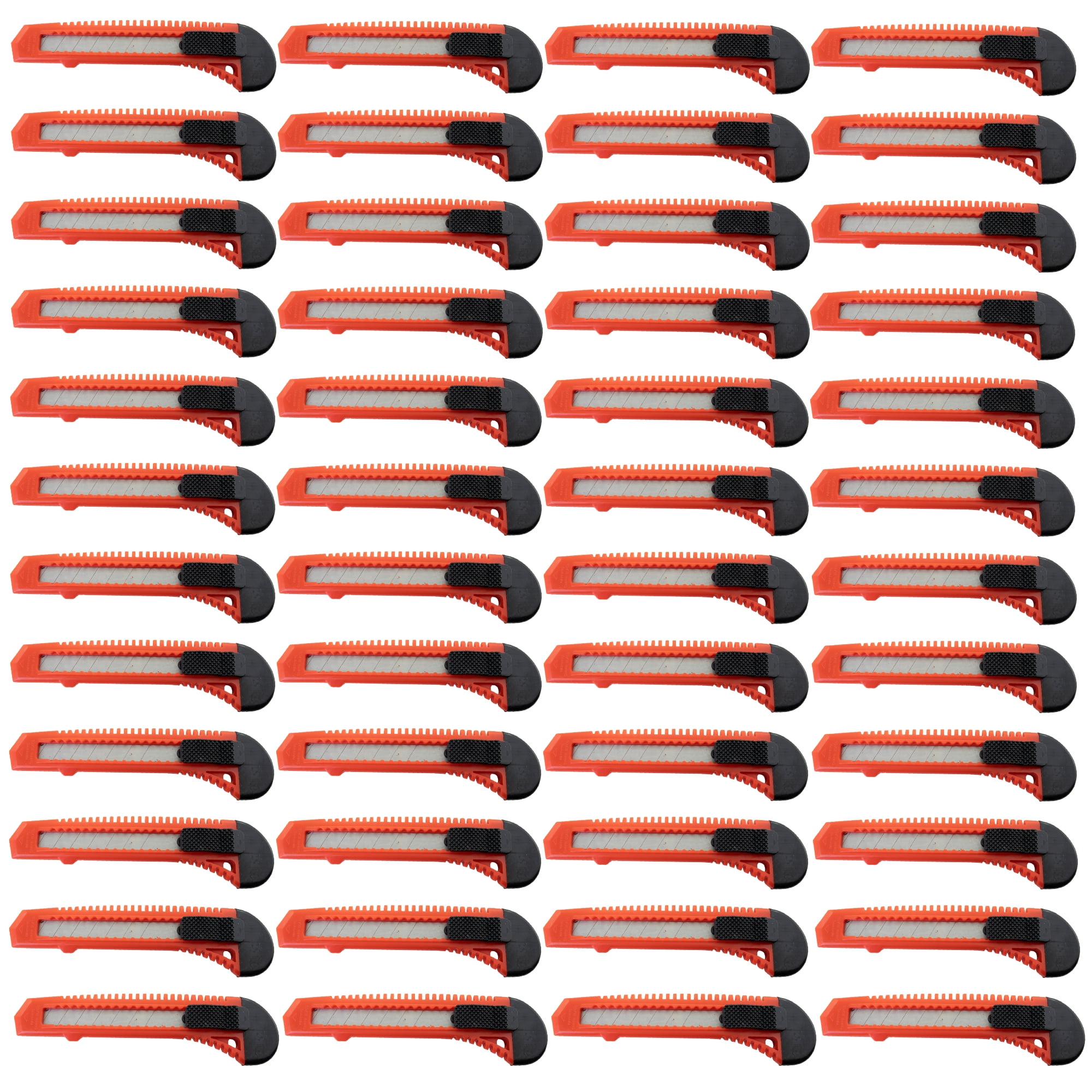 48 Pack Retractable Utility Knife Box Cutters Safety Lock Blade Snap Razor Knife
