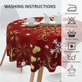 thumbnail image 5 of Christmas Tablecloth,Round Table Clothes 60 Inch,Xmas Red Gold Snowflake Tablecloth Waterproof Polyester Winter Holiday Tablecloth for Home Rustic Farmhouse Dining Table Decorations, 5 of 6