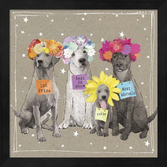 Fancypants Wacky Dogs V by Hammond Gower, Framed Wall Art, 13.25W x 13.25H