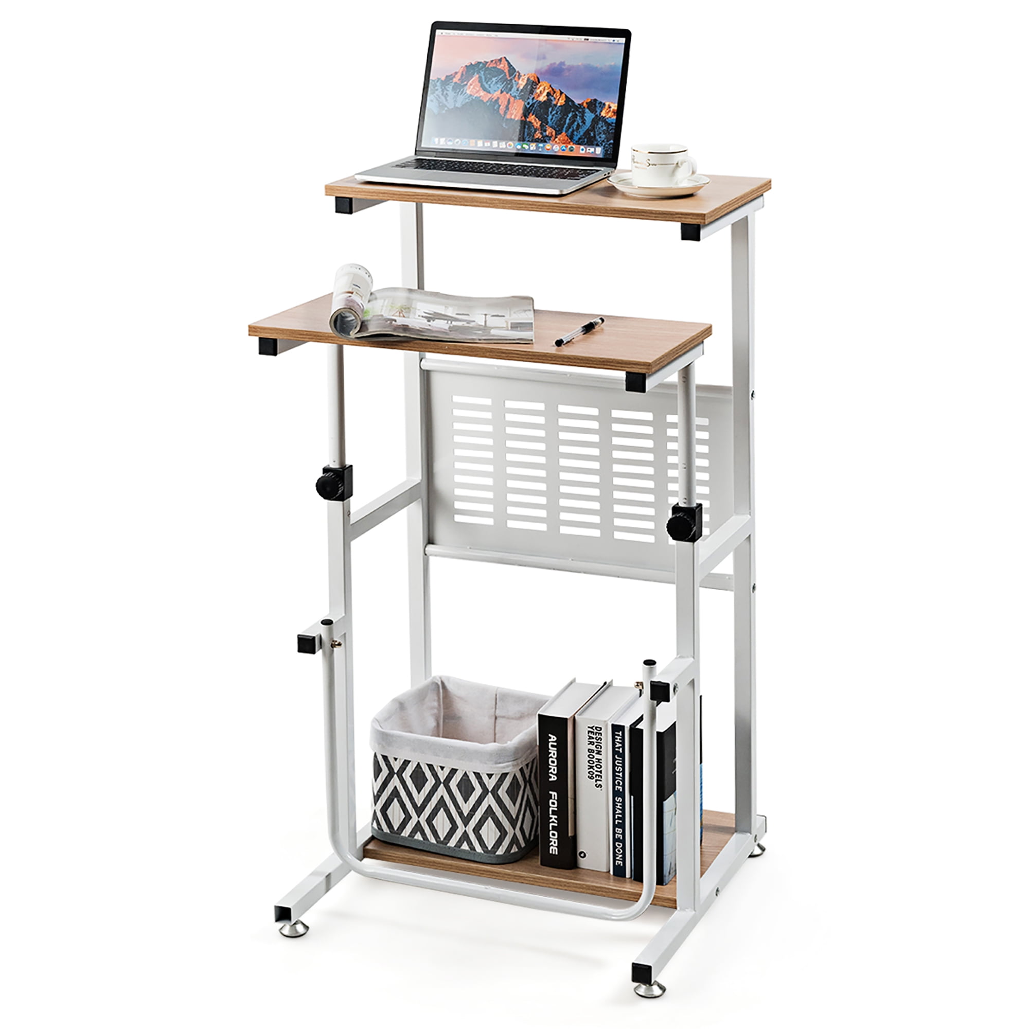 Costway Stand Up Desk Height Adjustable Sit Stand Computer Workstation