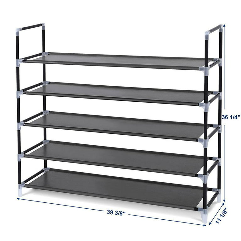 5 Tier Shoe Rack Large Organizer Storage Cabinet For 25 Pairs Fabric Shoe  Black - Comhoma : Target