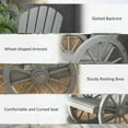 thumbnail image 5 of Spaco Wooden Rocking Chair, Adirondack Rocker Chair withSlatted Design and Oversized Back, Rocking Chair with Wagon Wheel Armrest for Outdoor as Backyard, Lawn, Garden, Gray, 5 of 11