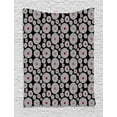 thumbnail image 1 of Geometric Tapestry, Primitive Tribal Design with Circles Composed of Spots Retro Print, Wall Hanging for Bedroom Living Room Dorm Decor, 60W X 80L Inches, Vermilion Black White, by Ambesonne, 1 of 2