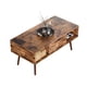 thumbnail image 4 of VERDALAY Mesa de centro de madera con cajón de almacenamiento y estantes abiertos Mesa de centro de estilo industrial retro para salón sala de recepción oficina o estudio Color marrón rústico, 4 of 13