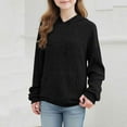 thumbnail image 2 of MKOSPLRT Ribbed Knit Hoodies for Kids 4-14Y Oversized Sweat Shirts Solid Long Sleeve Drop Shoulder Pullover Tops with Pocket, 2 of 8