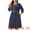 Dark Blue, variant on DARING DIVA Plus Size Crew Neck 3/4 Sleeve Vintage Cocktail Dress 1X Dark Blue