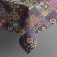 thumbnail image 5 of Multicolor Ethnic Patchwork Pattern Square Tablecloth,Waterproof Square Table Cover,Wipeable Spillproof Washable Table Cover for Home Kitchen Party Decor 60"x60"(152x152cm), 5 of 6