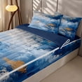 thumbnail image 2 of Erosebridal Modern Oil Painting Zipper Twin Comforter Sets with Fitted Sheet and 2 Pillowcases, Contemporary Abstract Zipper Bedding Set, Blue Gray, Navy Reversible, 2 of 7