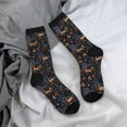 thumbnail image 5 of Disketp fall fox deer bird Unisex Crew Socks Lightweight Breathable Ventilation Ankle Socks, Mid-calf socks for Daily, 5 of 6