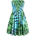 thumbnail image 2 of Robe d'Été Vintage Sans Manches pour Femmes Boho Floral Longueur Genou Ligne A Cocktail (Vert, TTG), 2 of 7