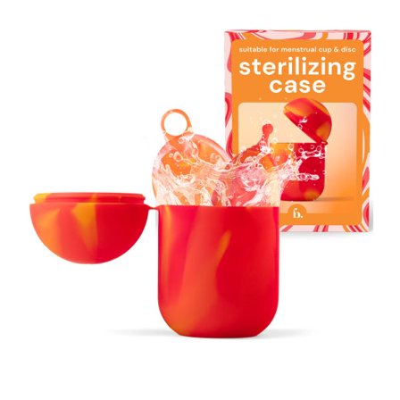 Bodyotics Menstrual Cup Sterilizer For Discs & Cups - comfycase Red & Orange (1pcs)