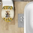 thumbnail image 4 of SEANATIVE Sunflower Highland Cow Toilet Seat Cover Washable Toilet Lid Covers Easy to Install Oblong Toilet Seat Cover with Elastic Edge Bathroom Accessories Decoration, 4 of 6