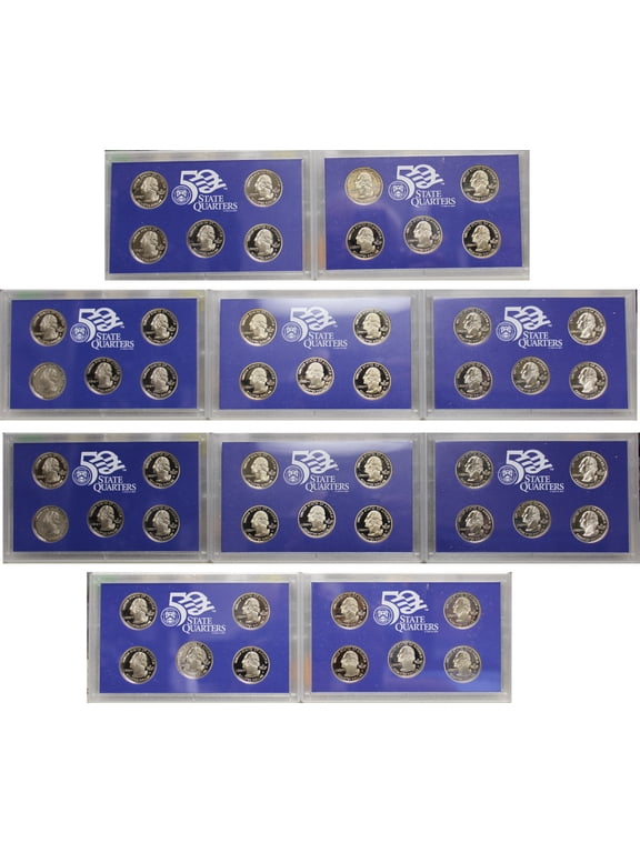Collectible 1999-2008 U.S. Proof State Quarter Set Run - No Boxes