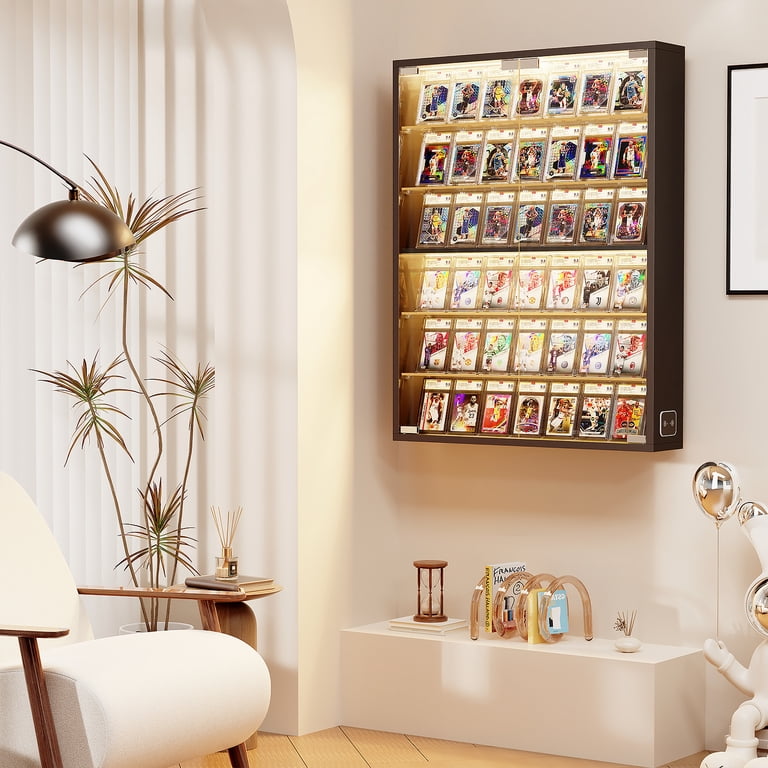 baseball card glass display case Single Graded Sports Card Display Case