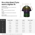 thumbnail image 5 of Goofa Mardi Gra Geometric Printed Men's Casual Short-sleeved Shirt,Lightweight Breathable Button-down,Summer Casual men's top,Versatile Fashion shirt-X-Large, 5 of 7