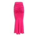 thumbnail image 7 of Arlun Women's Ruched Fishtail Maxi Skirt Elastic High Waisted Long Bodycon Skirts with Pleated Solid Color Stretch Tight Party Wear Hot Pink L, 7 of 7