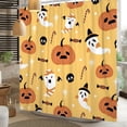 thumbnail image 3 of Tchckioa Halloween Shower Curtain,72x72 Inch Waterproof Hooks Bath Curtain Decor for Bathroom,Orange, 3 of 8