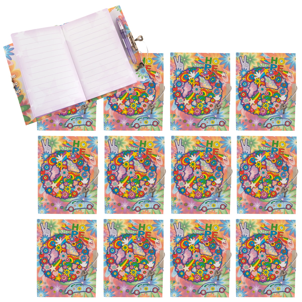 Hardcover 11 Designs Peaceable Kingdom Top Secret Diaries with Lock & Key 