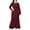 Burgundy-208, variant on Lace Floral Fishtail Dresses For Women Midi Bodycon 5XL White