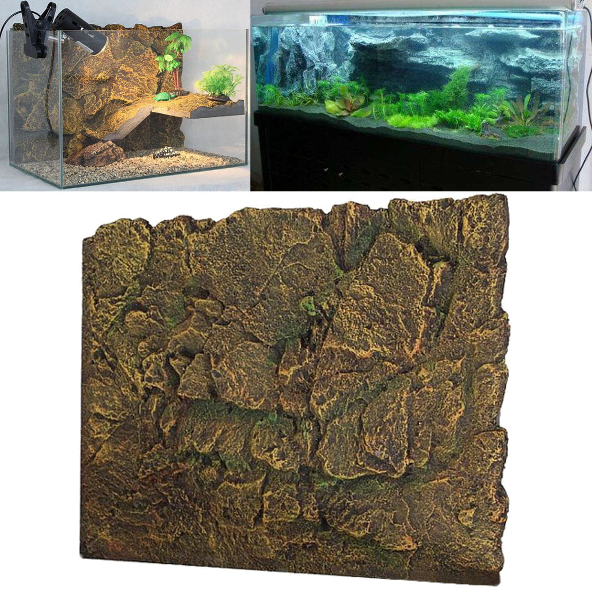 3D PU Rock Reptile Aquarium Fish Tank Background Backdrop Board Decor  60x45cm | Walmart Canada