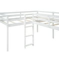 thumbnail image 5 of Harper & Bright Designs Wooden Twin Size Double Loft Bed with Slide, L Shaped Loft Bed Frame with Full-Length Guardrail for Bedroom, White, 5 of 12