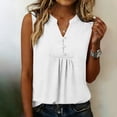 thumbnail image 2 of BUIGTTKLOP Tank Tops for Women Sleeveless Shirts Button up V Neck Dressy Casual Blouses Pleated Tunic Tops, 2 of 6