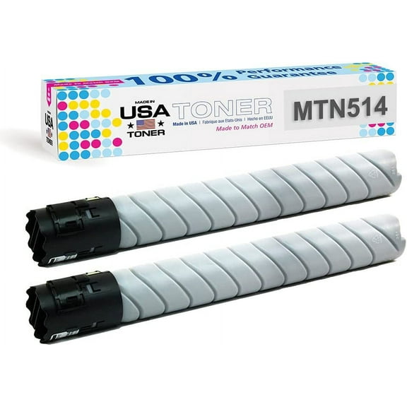 MADE IN USA TONER Compatible Replacement for use in Konica Minolta TN514K, bizhub C458, C558, C658 Black, 2-Pack
