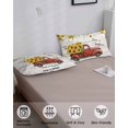thumbnail image 3 of Sunflower Truck California King Pillow Case - Microfiber Bed Throw Pillow Covers, Elegant Yellow Floral Summer Botanical Wooden Decorative Lumbar Pillow Cover with Envelope Closure for Sofa 20"x40", 3 of 6