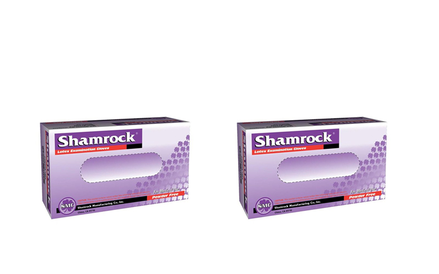 Shamrock Latex Medical Exam Gloves, Powder Free, Textured (Large) 100 Ct , 2 Pack