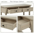 thumbnail image 4 of Entryway Table with Solid Wood Legs Console Table Traditional Design with Two Drawers and Bottom Shelf Sofa Table, 4 of 7