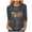 Grey, variant on 3/4 Sleeve Shirts for Women Crew Neck Dragonfly Graphic Blouse Cute Boho Casual Cottagecore Tops Plus Size Funny Tees Dark Green for Size XL