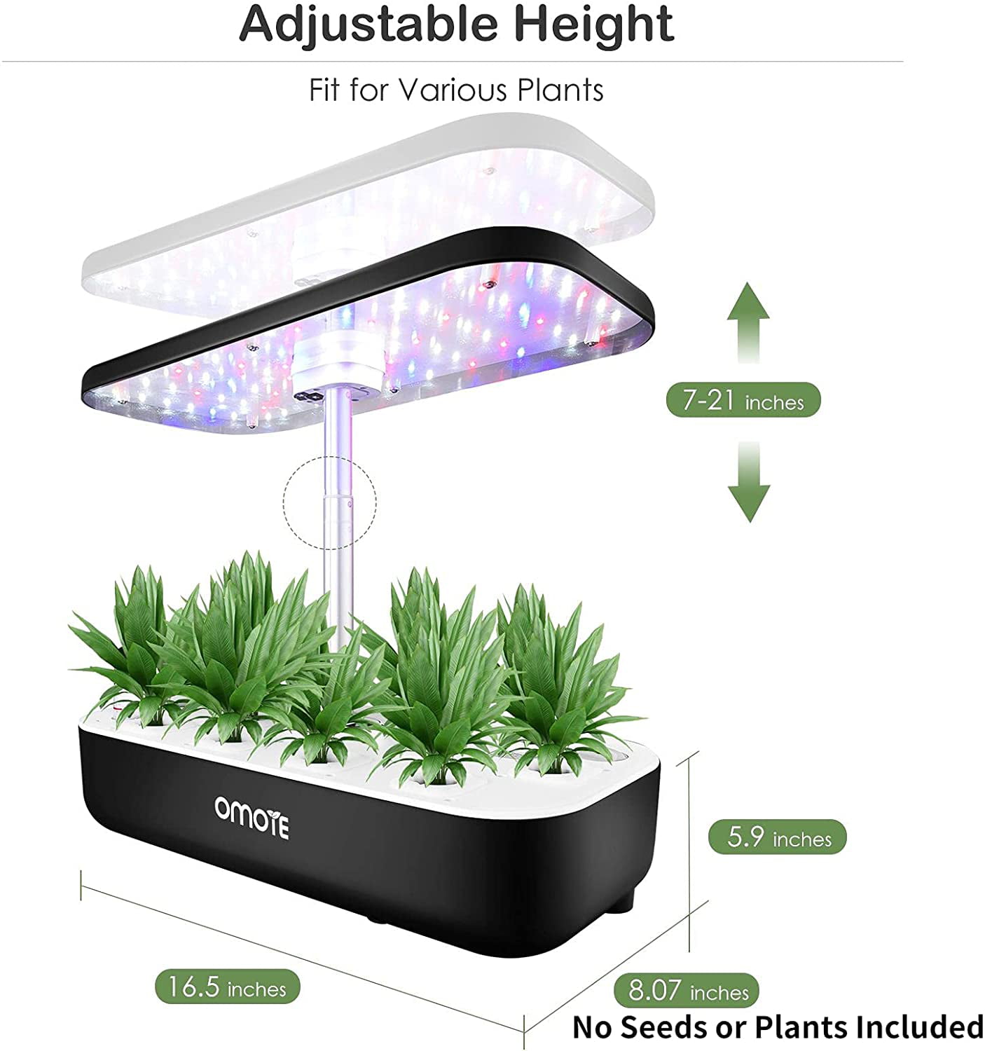 Herb Garden with 36W 80 LED Grow lights Automatic Timer Hydroponics Growing System 2 Modes OMOTE Hydroponic Garden for Indoor Plants 12 Kits Auto Germination Kit Indoor Garden for Family Kitchen 