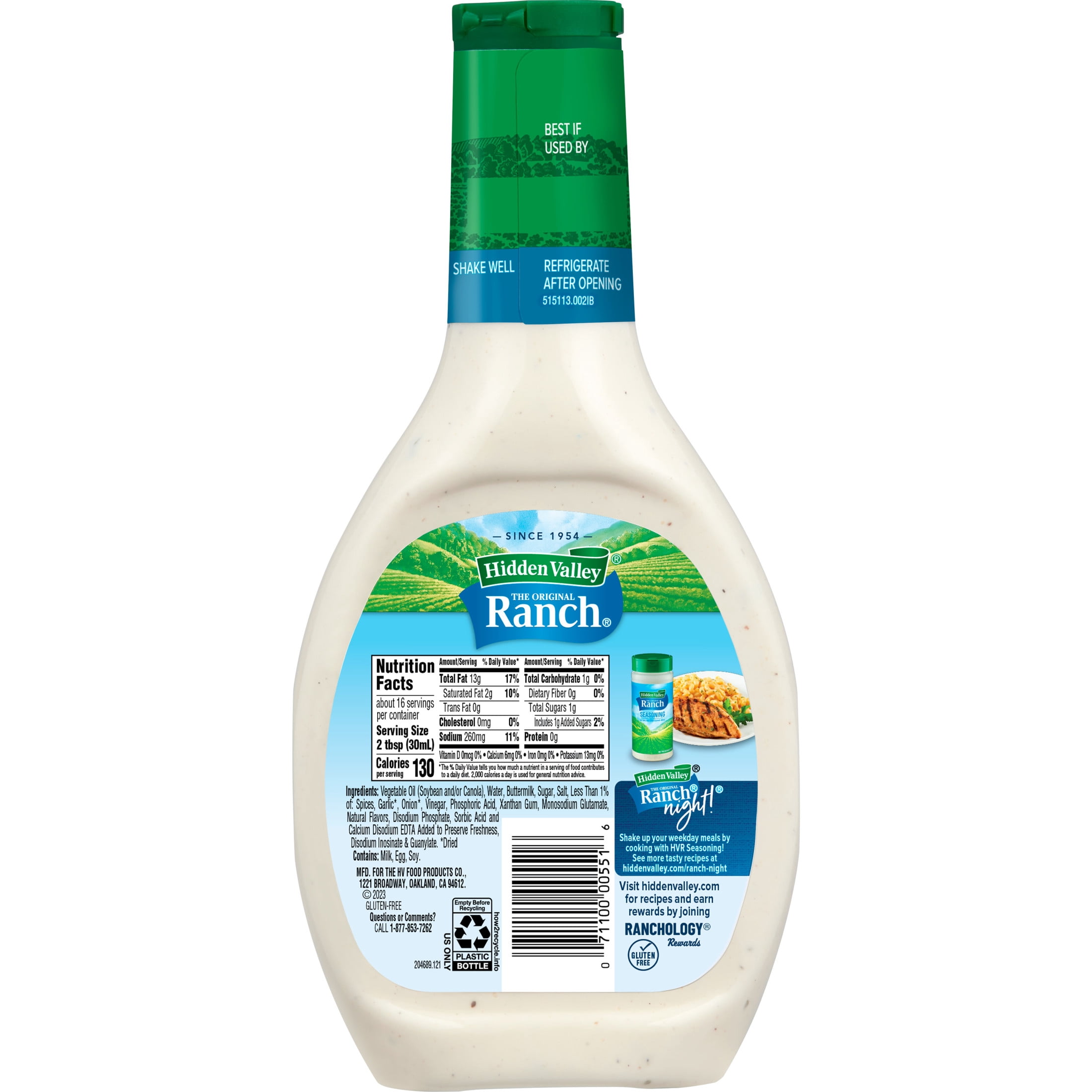 Hidden Valley Original Ranch Salad Dressing, 16 fl oz Bottle