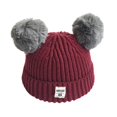 thumbnail image 1 of Cute Baby Winter Warm Wool Ball Knitted Beanies Caps Hats, 1 of 2