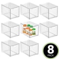 thumbnail image 2 of mDesign Plastic Stackable Bathroom Storage Organizer with Drawer, 8 Pack, Clear, 2 of 8