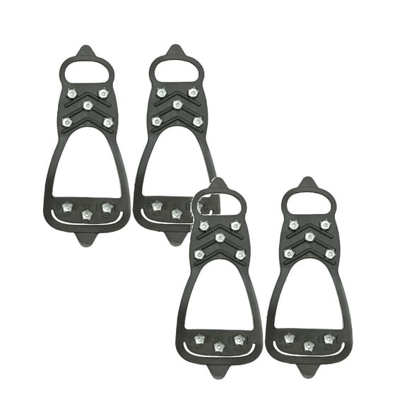 TELOLY 2 Pair Ice Cleats, Universal Non Gripper Spikes, Winter Ice Snow Spikes Grips, Crampons Traction Cleats Footwear for Shoes and Boots for Walking Hiking Climbing