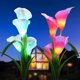 thumbnail image 2 of Luces solares de flor de loto, luces solares de flores para exteriores, luces solares para decoración de jardín, luces solares de loto de suelo que cambian de color, impermeables IP55, 2 of 4