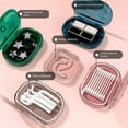 thumbnail image 4 of Portable Dental Case Retainer Braces Storage Box Mouth Shape Retainer Braces Storage Guard Seal Transparent Plastic with Partition Holder for Travel Home Pink S, 4 of 9