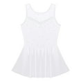 thumbnail image 3 of Hansber Kids Girls Sparkly Rhinestone Figure Ice Skating Roller Skating Ballet Dance Leotard Dress A White 16, 3 of 7